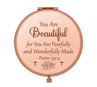 Christian Gifts for Women Portable Compact Mirror Religious Gifts for Daughter Inspirational Compact Mirror Bible Verse Baptism Gifts Folding Makeup Mirror for Wife Encouragement Gifts for Colleague