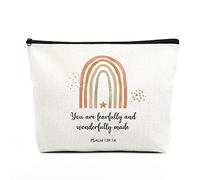 Christian Gifts for Women Religious Bible Verse Makeup Bag Inspirational Scripture Nursery Decor Gift Bag Birthday Christmas Gifts for Her Friends You Are Fearfully and Wonderfully Made Psalm 139:14,