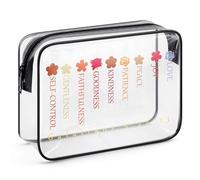 Christian Gifts for Women Religious Makeup Bag Inspirational Motivational Gifts for Girls Friends Sister Bible Verse Flower Cosmetic Bag Christmas Birthday Graduation Gifts PVC Clear Toiletry Pouch