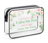 Christian Gifts for Women Thank You Gift Bible Verse Cosmetic Bags Appreciation Gifts for Boss Leader Mom Sister Friends Thanksgiving Christmas Birthday Gifts Church Gift Clear Makeup Bag Toiletry Bag