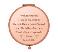 Christian Gifts for Women Travel Compact Pocket Makeup Mirror Inspirational Gifts for Girl Folding Makeup Mirror Religious Gift for Sister Encouragement Baptism Gifts Bible Verse Gifts Birthday Gifts
