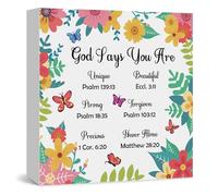 Christian Gifts for Women Wooden Box Sign Inspirational Religious Gift Bible Verse Religious Scripture Gifts Wooden Block Signs Motivational Gift for Prayers Sister Mum Goddaughter Daughter Friends