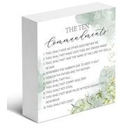 Christian Gifts, Home Décor Accents, The Ten Commandments Wooden Box Sign, Home Decor, Thanksgiving, Christmas, Easter Gifts, Desk, Shelf Decorations, Gifts for Family, Friends, etc. (072)