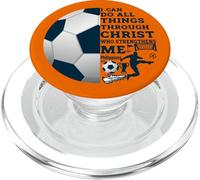 Christian Gifts I Can Do All Things Through Christ Soccer PopSockets PopGrip for MagSafe