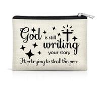 Christian Gifts Inspirational Bible Verse Coin Purse Christian Easter Gifts Catholic Scripture Gift Inspirational Spiritual Baptism Gift Coin Pouch Religious Present for Birthday Communion Christmas
