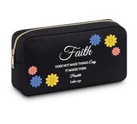 Christian Gifts Inspirational Bible Verse Makeup Bag Motivational Religious Gifts for Women Baptism Gifts Cosmetic Bag Faith Spiritual Gifts for Friend Sister Daughter Colleague Zipper Pouch