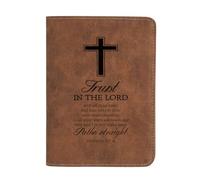 Christian Gifts Leather Passport Holder for Men Personalized Engraved Passport Holder,Bible Verse Faith Religious Birthday Inspiring Gifts, Proverbs 3.5-6, Leather