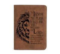 Christian Gifts Leather Passport Holder for Men Personalized Engraved Passport Holder,Bible Verse Faith Religious Birthday Inspiring Gifts, Jeremiah 29:11, Leather