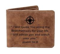 Christian Gifts Leather Wallet With God All Things are Possible Leather Wallet Bible Verse Faith Religious Christian for Women Men, wherever you go, Birthday Day
