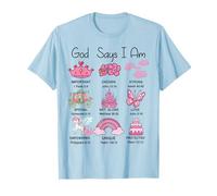 Christian Girls God Say I Am Princess Cute Jesus Bible Verse T-Shirt