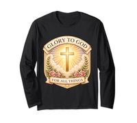 Christian Glory to God for All Things Jesus Christ Womens Long Sleeve T-Shirt