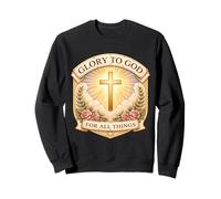 Christian Glory To God For All Things Jesus Christ Womens Sweatshirt