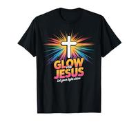 Christian Glow for Jesus Let Your Light Shine Faith Cross T-Shirt