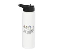Christian God All Things are Possible Mark 9:23 Religious Stainless Steel Insulated Water Bottle