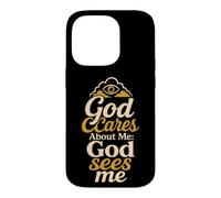 Christian God Cares About Me God Sees Faith Gift Case for iPhone 14 Pro