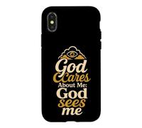Christian God Cares About Me God Sees Faith Gift Case for iPhone X/XS
