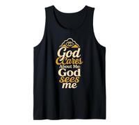Christian God Cares About Me God Sees Faith Gift Tank Top