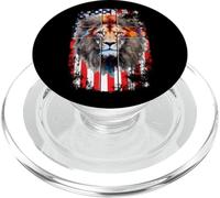 Christian God Faith US Flag Cross Jesus Lion Of Judah PopSockets PopGrip for MagSafe