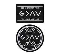 Christian God is Greater Highs/Lows Morale Applique 2-Pack Patch Set, Woven, Hook & Loop Fastener/Backing, Tactical Accessory for Clothing-Jackets-Hats-Backpacks