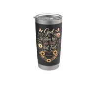 Christian God is Within Her She Will Not Fail Gift Stainless Steel Insulated Tumbler