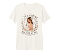 Christian God is Within Her She Will Not Fall Bible Verse Premium T-Shirt