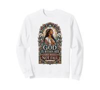 Christian God Is Within Her She Will Not Fall Bible Verse Sweatshirt