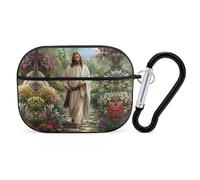 Christian God Jesus-man Funny Headphone Cases Compatible with AirPods Pro Hard PC Protective Cover with Keychain