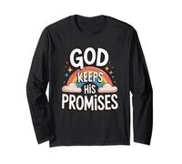 Christian God Keeps His Promises Rainbow Clouds Long Sleeve T-Shirt