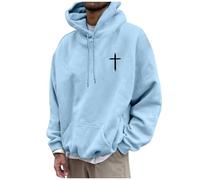 Christian God Loves You Plain Hoodies for Women Workou Hooded Jesus Letter Pullover Outfits Faith Cute Cartoon Graphic Sweatshirts Western Jesus Saves Pray The Lord with Hood Comfort Light Blue