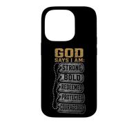 Christian God Says I Am Strong Bold Redeemed Gift Case for iPhone 14 Pro