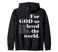 Christian God so Loved The World John 3 16 18 Bible Verse Zip Hoodie