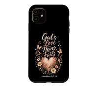 Christian God's Love Never Fails Bible Verse Gift Case for iPhone 11