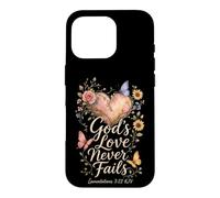 Christian God's Love Never Fails Bible Verse Gift Case for iPhone 16 Pro