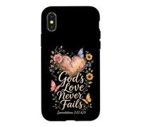 Christian God's Love Never Fails Bible Verse Gift Case for iPhone X/XS
