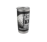 Christian Golfer I Can Do All Things Through Christ Stainless Steel Insulated Tumbler