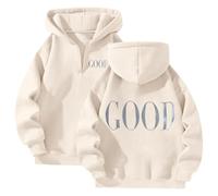 Christian Good Hoodies for Women Y2K Loose Jesus Funny Pullover Sweatshirts God Trendy Athletic with Hood Zip Up Casual Tops Loose Fit Gothic Religious I Love Jesus Aesthetic 2025 Beige
