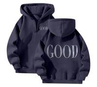 Christian Good Hoodies for Women Y2K Loose Jesus Funny Pullover Sweatshirts God Trendy Athletic with Hood Zip Up Casual Tops Loose Fit Gothic Religious I Love Jesus Aesthetic 2025 Navy