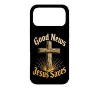 Christian Good News Jesus Saves Cross Gift Case for iPhone 17 Pro Max