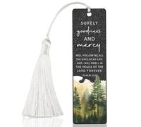 Christian Goodness and Mercy Bookmark, Inspirational Gift for Believers, Uplifting Gift for Spiritual Readers, Spiritual Bookish Present, Unique Forest & Scripture Design Bookmark, WCB69