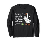 Christian Goose Sorry I'm Late His-Timing Not Mine Religious Long Sleeve T-Shirt