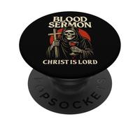 Christian Gothic Christ Is Lord Christcore Blood Skeleton PopSockets Adhesive PopGrip