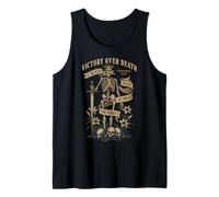 Christian Gothic Vintagecore Skeleton Corinthians 15:55 Tank Top