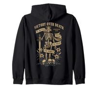 Christian Gothic Vintagecore Skeleton Corinthians 15:55 Zip Hoodie