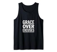 Christian Grace Over Excuses Bold Faith Statement Tank Top