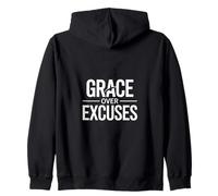 Christian Grace Over Excuses Faith Motivation Zip Hoodie
