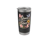 Christian Grace Upon Grace John 1:16 Bible Verse Gift Stainless Steel Insulated Tumbler