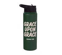 Christian Grace Upon Grace John 1:16 Bible Verse Stainless Steel Insulated Water Bottle