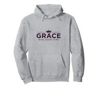 Christian Grace Wins Every Time Crown Inspirational Pullover Hoodie, Adult Unisex, Heather Grey, M