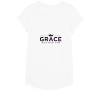 Christian Grace Wins Every Time Crown Inspirational T-Shirt, Girls, White, Small