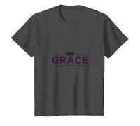 Christian Grace Wins Every Time Crown Inspirational T-Shirt, Kids, Dark Heather Grey, 8 Years
